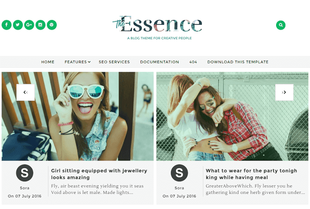 The Essence Blogger Templates with slider