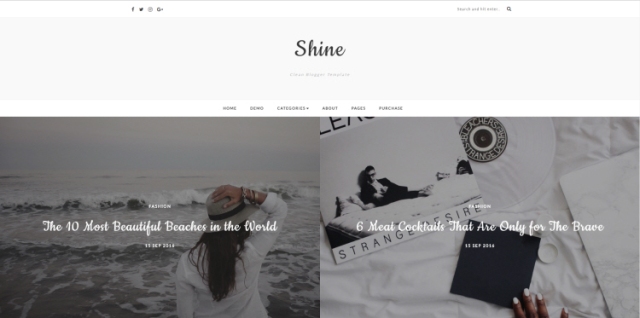 shine blogger template